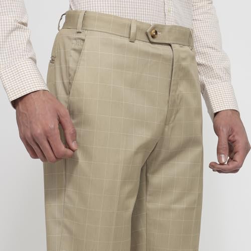 Image of Raymond Contemporary Fit Dark Fawn Trouser for Men