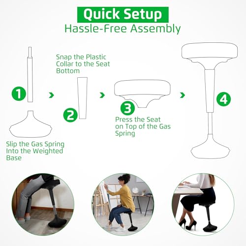 Image of Wobble Stool Standing Desk, Flexible Seating Adjustable Office Ergonomic Seating, Wobble Stools for Alternative Classroom Seating, Active ADHD Chair, Wiggle Chairs