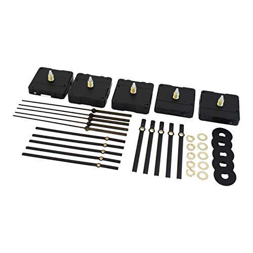 Bjerg Instruments 5 Pack Bulk Clock Parts With Replacement Movement Mechanism And Hands For 9 Or 10 Inch Clock (Classic) #TOP6