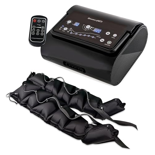 Dinamicamed ® Presoterapia Profesional para Casa Maquina Compacta Completa con 6 Programas de Masaje - Maquina Presoterapia Piernas 6 Cámaras de Aire con Pantalones largos