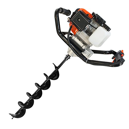 Nemaxx EB52 Benzin Erdlochbohrer Set mit 3 Bohrschnecken TÜV geprüft – leistungsstarker Zweitaktmotor mit 52ccm, 3 PS – Erdbohrer Erdlochbohrgerät Pfahlbohrer Brunnenbohrer Eisbohrer - 3
