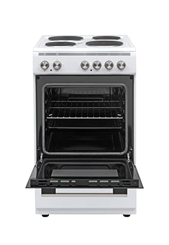 Daewoo F5EH01WL1DE Standherd mit 4 Kochplatten inkl. 1 Blitzkochplatte / 55 L / 3 Beheizungsarten / Leicht-Reinigungs Email / Weiß