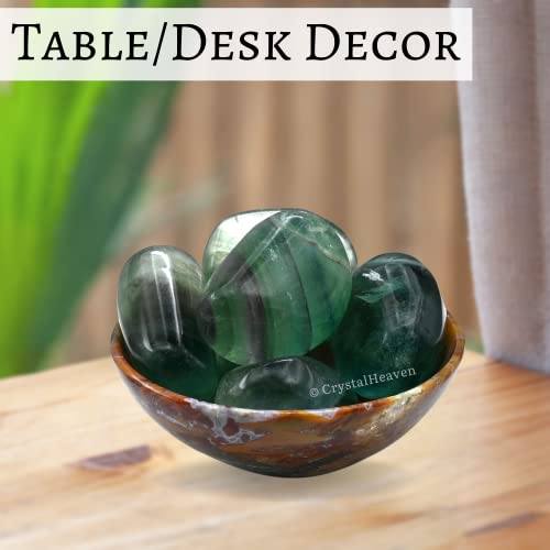 Image of Certified Fluorite Crystal Healing Tumbled Stone, Natural Polished Crystals for DIY Crafts, Manifestation, Meditation, Pooja Feng Shui and Reiki Healing (30 Grams)