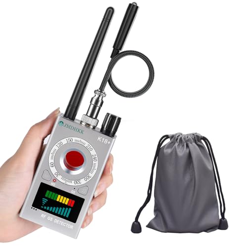 JMDHKK K18+ Detector de Cámaras Ocultas, Micrófonos, Campo Magnético y Dispositivos de Escucha (Plateado)