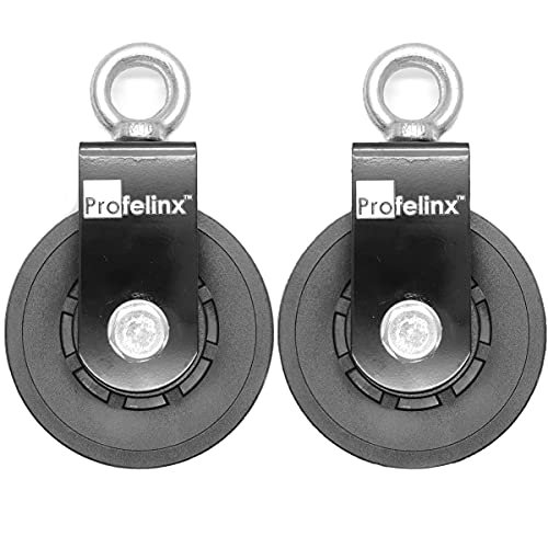 90mm Bloc de Poulie Levage Universel, 360 Degrés de Rotation Poulie de Levage Roulement Équipement d'attachement de Machine d'exercice de Gymnase à la Maison LAT Bricolage (2 pièces) Cover