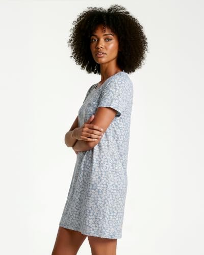 Image of Real Essentials 3 Pack: Women's Short Sleeve Nightgown Dress - Nightshirt Pajama Sleep Shirt Sleepwear (Available In Plus)