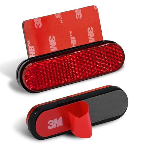 polarmotor Reflector trasero para motocicleta, mini 70 × 20 × 8 mm, 2 unidades, con certificado E4, placa de aleación de aluminio, autoadhesiva