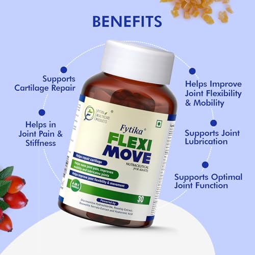 Image of Fytika Flexi Move - 30 Tablets | Joint Support Supplement, Glucosamine, Rosehip, Boswellia Serrata, Supports Bone, Joint, Cartilage Health, For Men, Women