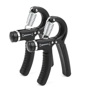 Phoenix Fitness Hand Grip Strengthener – 5-60kg Hand Exerciser for Forearm, Wrist & Finger Workout with Adjustable Resistance for Grip Strength, Injury Recovery & Rehabilitation – Single/Pair – Black