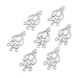 [BB Beadthoven] ヴィンテージ風合金ペンダント 約20個 アンティークシルバー しずく型 シャンデリアコンポーネント リンクチャーム 接続パーツ 雫形 透かし 多穴 コネクタ アクセサリーパーツ ジュエリー用 DIY ハンドメイド 手芸材料 手作り素材 クラフト用品 34x18x1.5mm