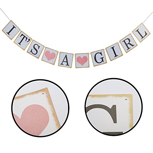 Coobey It's A Girl Bunting Banner Decoration Flags Tissue Paper Flower For Party Photo Props Baby Shower Decorations #TOP3