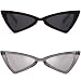 SojoS Small Cateye Sunglasses for Women Men High Pointed Triangle Glasses SJ2051 with Black Frame/Grey Lens + Transparent Grey Frame/Silver Mirrored Lens 2 Pairs of Sunglasses