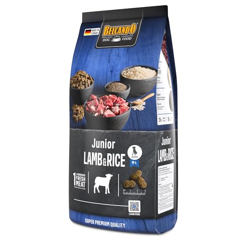 Belcando Junior Lamb & Rice Hundefutter | Trockenfutter für empfindliche Junghunde | Alleinfuttermittel für Junghunde ab 4 Monaten (1 kg neu)