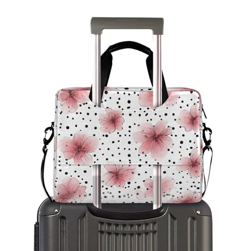 Bolsa para portátil ALAZA rosa con estampado de flores y lunares miniatura 4