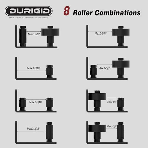 DURIGID 4 Pack Barn Door Floor Guide, Barn Door Guides for Bottom, Barn Door Roller Guide Equipped with Felt Strips for Quiet and Smooth Operation, 8 Roller Combinations, Flush Bottom, Black by DURIGID - Used condition - Image 5