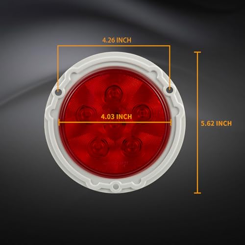 2PCS Luces traseras rojas LED redondas 4 pulg para camión miniatura 4