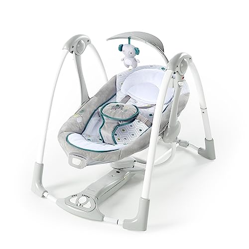 Ingenuity, Nash 2 in 1 zusammenklappbare Schaukel und Sitz mit Vibration, Melodien, fünf Schaukeleinstellungen und Netzteil