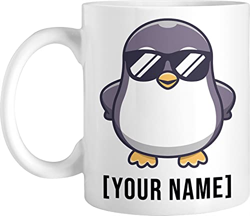Personalized Penguin Coffee Mug, Cute Penguin Office Mug, Gift Idea For Penguin Lovers, Women, Men, Coffee Mug, Customized Ceramic Mug For Kids, Son, Daughter, Sister, Brother, BFF