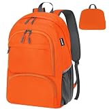 HOLYLUCK 20L Lightweight Packable Hiking Daypack Foldable Backpack for Men Women Small Travel Outdoor Foldable Shoulder Bag-orange