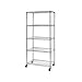 Seville Classics Estantería de Alambre de Acero de 5 Niveles con Ruedas, Ultra Zinc, 36 x 18 x 72 Pulgadas