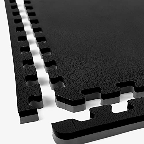 Incstores 1 Inch Thick Mma Foam Flooring Tiles | Extra Thick Interlocking Foam Tiles For Mixed Martial Arts Floor Protection In Your Home Gym, Training Facility, And More | Black/Grey, 8 Tiles #TOP4