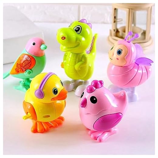 SUPER TOY Jumping Bird Animals Key Operated Wind Up Toys for Toddler Kids Colorful Funny Moving Toys for Babies 6-12 Months Pack of 3 (Assorted)