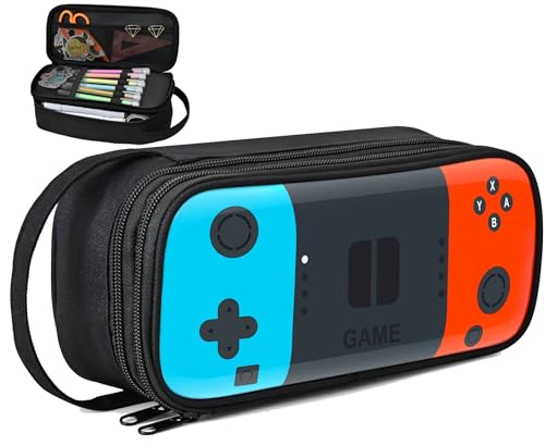 Image of Beaulyn Gamer Pencil Case for Boys - Large Pencil Pouch with Zipper Compartment, Portable Gaming Pen Bag Pencil Box Organizer for School Boy Kids