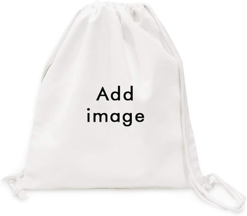 Personalized Custom made Add Image Picture Message Canvas Drawstring Backpack Travel Shopping Bags