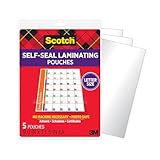 Scotch Self-Sealing Laminating Sheets, Gloss Finish, 9 in x 11.5 in, Easy to Use and No Laminator Needed, 5/Pack