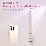 Quico Hair Straightener, 110-240V Global Travel Hair Straighteners for Women, 15s Fast Heating, Professional Negative Ion Flat Iron, Temp Memory, 320℉-450℉, Auto-Off, with Glove and Clips, Gift, Pink - Image 2