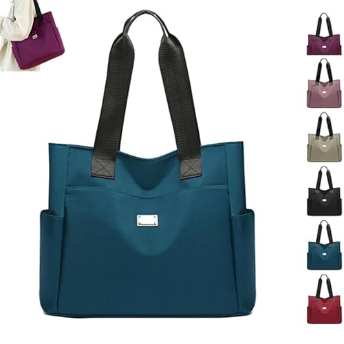 Gloryboom Large Capacity Water Repellent Multi Pocket Nylon Shoulder Bag,Tote Bag for Women,Simple and Versatile