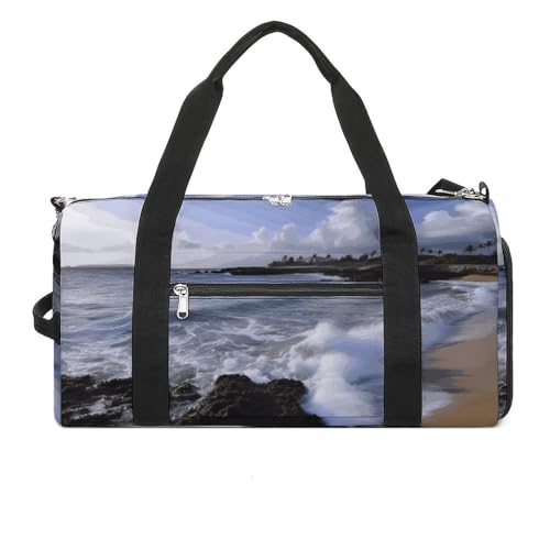 Sac de sport avec compartiment à chaussures motif ours polaire style Art Déco pour Porto Rico