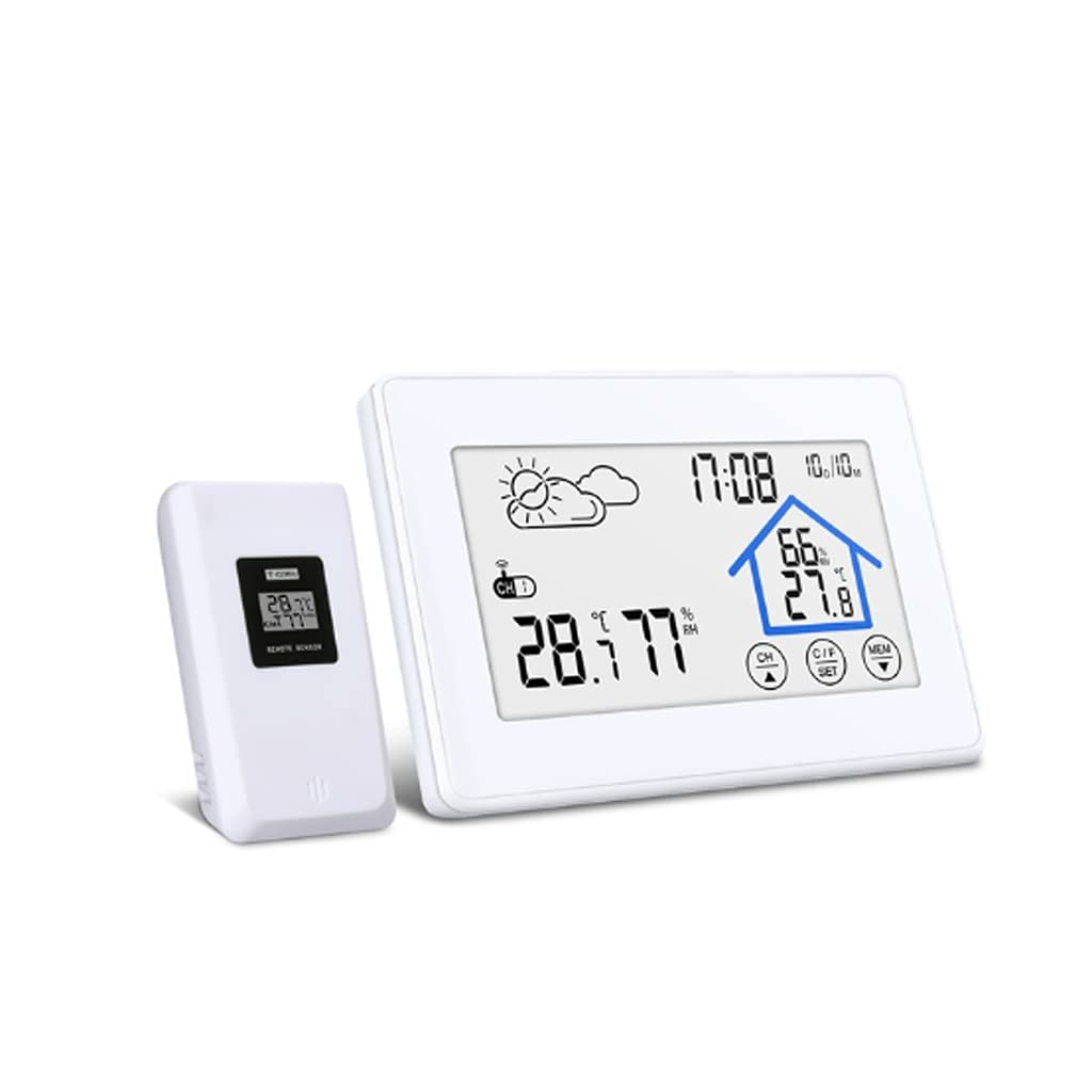 ZSLKDL Alarm Clock Digital Watch Sensor Temperature Humidity Forecast Snooze Table Clocks DCF Weather Station Home Decor
