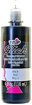 Tulip Slick Dimensional Fabric Paint black 4 oz. [PACK OF 4 ]
