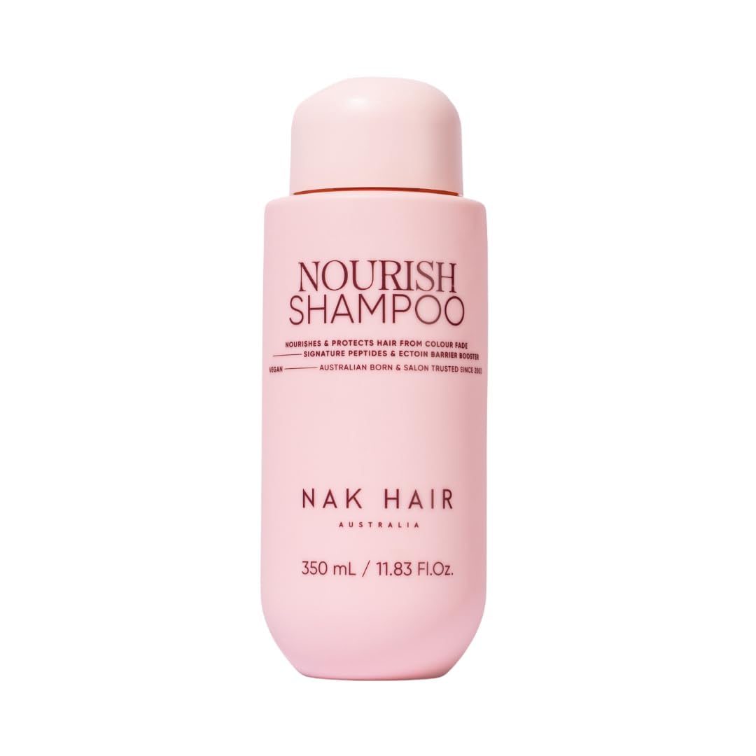 NAK Signature Nourish 350ml – Color-Safe Moisturizing Shampoo – Repairs, Hydrates & Strengthens Damaged Hair with Peptides & Coconut Oil – Vegan & Sulfate-Free