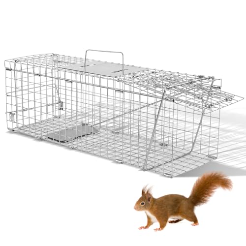 Bonnlo Animal Trap Cage, Humane Rat Traps – Single-Door Live Catch for Rats, Squirrels, Cats & Fox-Sized Pests, Indoor/Outdoor Releasing, 61 * 20 * 22 cm