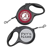 Custom Team Retractable Dog Leash Personalized w/Your Pet's Name (Alabama Crimson Tide)