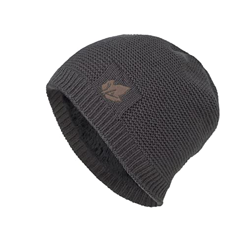 TOPLAZA Bonnet Homme Hiver Chaud Doublé en Polaire Motif de Feuille 'érable Cover