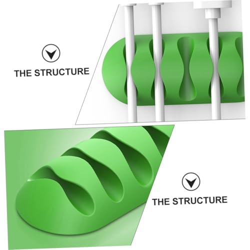 TEHAUX 4pcs organizadores de cables de silicona portátiles para escritorio, clips para cables para computadora miniatura 3