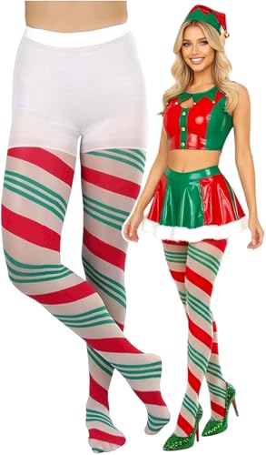 Image of ToBeInStyle Womens Fun Tights with Festive Wrap Around Designs