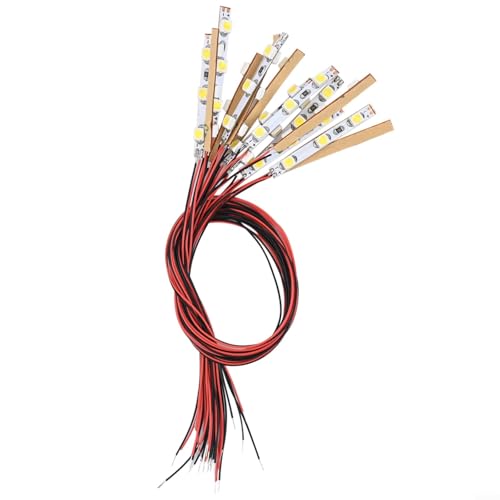 15Pcs LED Light Strip For Model House, 12V ~ 18V LED Light Strip, MIni LED Light Strip HO Scale LEDs FOR Rail & Building Layout Miniatures Sand Table Accessories(WHITE LIGHT)