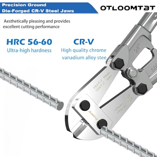OTLOOMTBT Industrial Grade 24 Inch Bolt Cutter, Medium Size CR-V Steel Heavy Duty Bolt Cutters Wire Cutters, With Ergonomic Soft Grip Metal Cutter for Cutting Fence Chain Screws Rivet Medium Padlock - Thumbnail 7