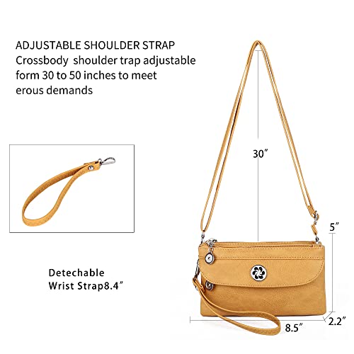 Image of Angel Kiss Crossbody Bags Small Purses for Women Vegan Leather Cell Phone Wallet Purse with Wristlet Strap