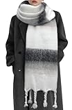 Pleneal Women's Winter Scarf, Large Chunky Scarf for Women and Men, Mohair Vintage Plaid scarves Cashmere Feel Blanket Wrap