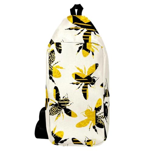 Sac à dos à bandoulière pour voyage compact évitant l'encombrement motif abeille moderne