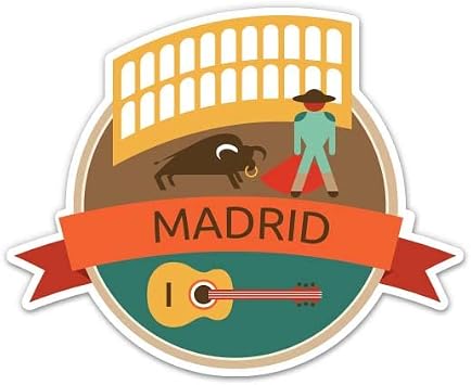 Madrid Spain - 3" Vinyl Sticker - for Car Laptop Water Bottle Phone - Waterproof Decal