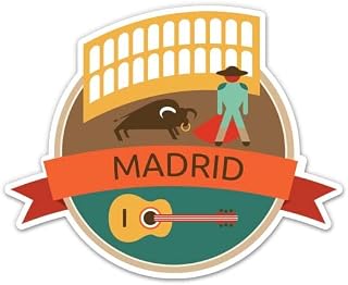 Madrid Spain - 3" Vinyl Sticker - for Car Laptop Water Bottle Phone - Waterproof Decal