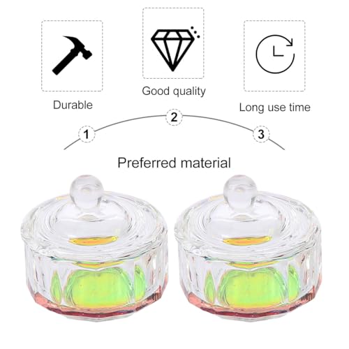 VICASKY 2 Pcs Clear Nail Crystal Bowls Dodecahedron Acrylic miniatura 6