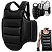 Lawnrden Boxing Body Protector, Reversible Chest Protector, Adjustable Taekwondo Sparring Gear, Sponge Boxing Training Equipment Black & White |Chest Rib Guards
