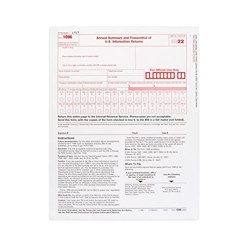Blue Summit Supplies 1099 Nec Tax Forms 2022 With 25 Self Seal Envelopes, 25 4 Part Tax Forms Kit, Compatible With Quickbooks And Accounting Software #TOP4
